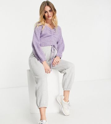 Mamalicious Maternity ruched front sweater in lilac-Purple
