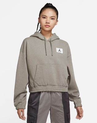 Nike Jordan Essentials fleece hoodie in dusty khaki-Green