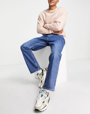 Weekday space straight jeans in sea blue-Blues