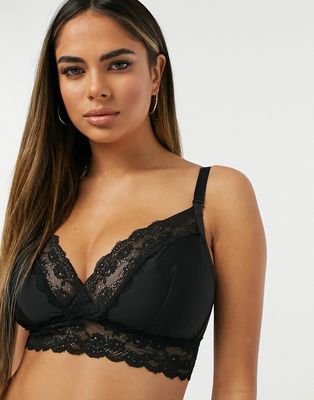 Curvy Kate Twice The Fun reversible non wired lace trim bralette in black and pink