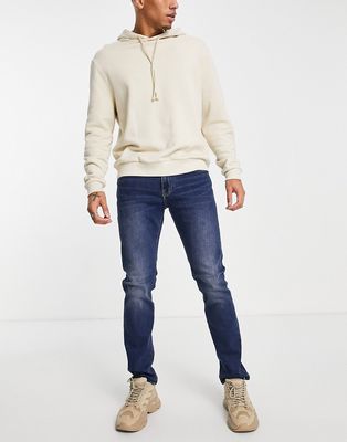 Armani Exchnage J13 slim fit jeans in mid wash-Blue