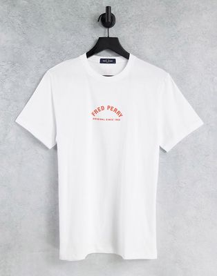 Fred Perry arch branding T-shirt in white