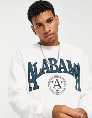 Topman Alabama print sweat in ecru - part of a set-Neutral