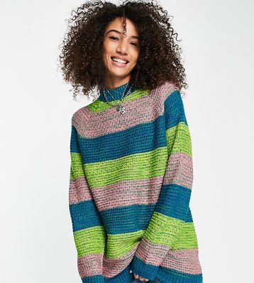 Reclaimed Vintage Inspired unisex slouchy sweater in stripe-Multi