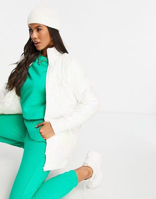 ASOS 4505 pearlized onion quilted jacket-White