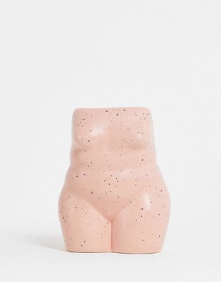 Monki body vase in pink speckle
