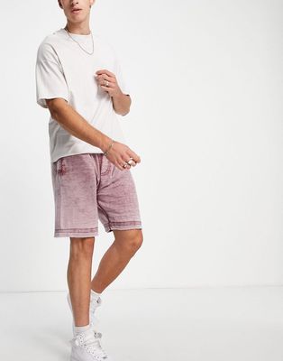 Another Influence acid wash shorts-Red