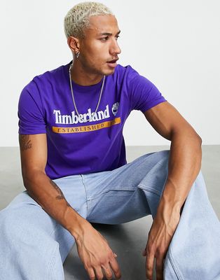 Timberland Established 1973 t-shirt in deep blue-Blues