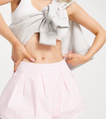 Missguided Petite shorts with pleat detail in pink