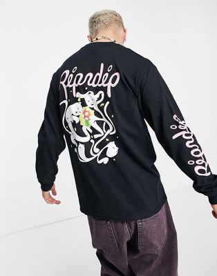 RIPNDIP the magic touch long sleeve top in black