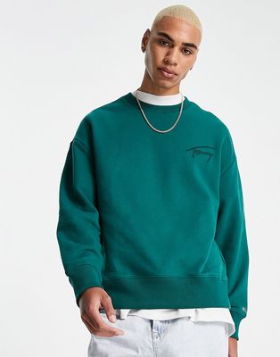 Tommy Jeans signature logo relaxed fit sweatshirt in green