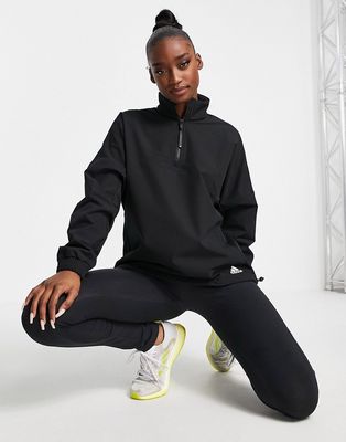 adidas Training Cold Ready 1/2 zip top in black