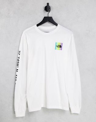 The North Face Distorted Half Dome t-shirt long sleeve t-shirt in white