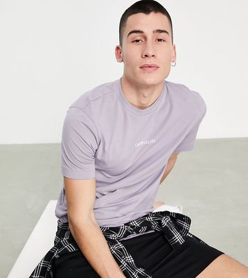 Calvin Klein exclusive to ASOS center logo t-shirt in lilac-Purple