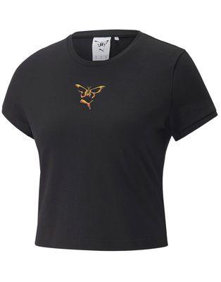Puma x Dua Lipa cropped t-shirt in black