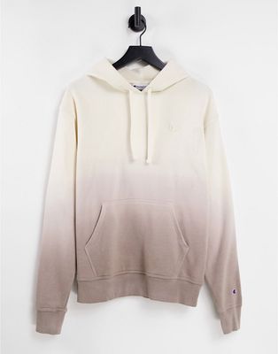 Champion small logo ombre hoodie in off-white