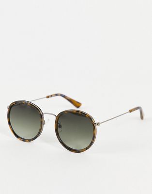 Weekday Explore rounded sunglasses in beige-Neutral