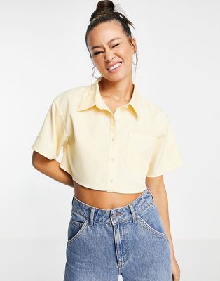 Emory Park 90s cropped button through shirt - part of a set-Yellow