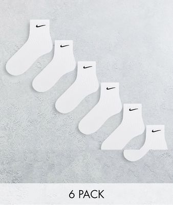 Nike Training 6 Pack Everyday Cushioned socks in white