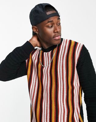 Only & Sons sweater with vertical pattern in multi