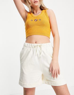 Urban Bliss coordinating turn up shorts in yellow