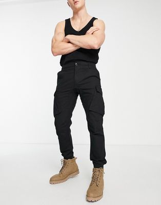 River Island tapered cargos in black