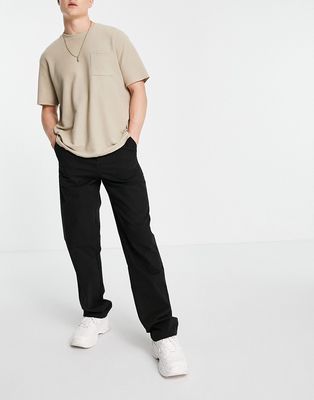 ASOS DESIGN relaxed chinos in black