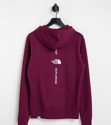 The North Face Vertical NSE hoodie in burgundy Exclusive at ASOS-Red