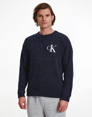 Calvin Klein CK One lounge sweatshirt in navy terrycloth
