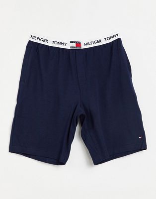 Tommy lounge short with flag logo waistband in navy