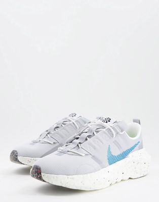 Nike Crater Impact sneakers in gray fog/cyber teal