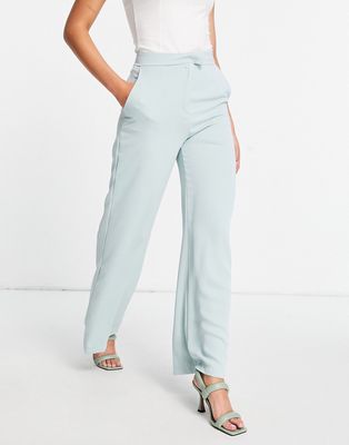 Femme Luxe wide leg pant in sage - part of a set-Green