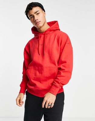 Good For Nothing Stamp oversized hoodie in red