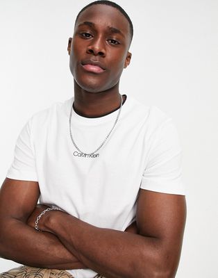 Calvin Klein central front small logo T-shirt in white