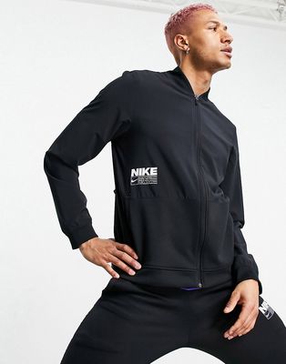 Nike Training Dri-FIT zip up sweat in black