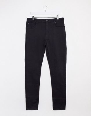 Weekday high waist extended sizes skinny jeans in black