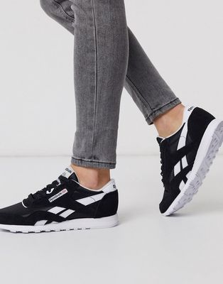 Reebok Classic Nylon sneakers in black and white