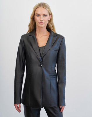 4th & Reckless PU blazer in black - part of a set