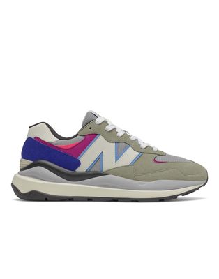 New Balance 57/40 suede sneakers in gray multi color block