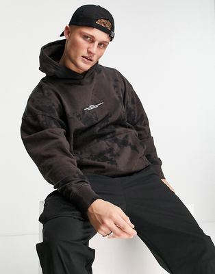 Good For Nothing oversized bleached hoodie in black and brown - part of a set-Multi