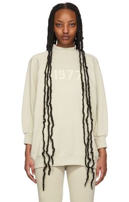 Essentials Beige Three-Quarter Sleeve '1977' Sweatshirt