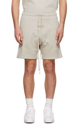 Essentials Beige Fleece Shorts