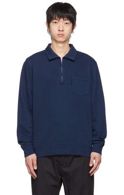 YMC Navy Sugden Polo Sweatshirt