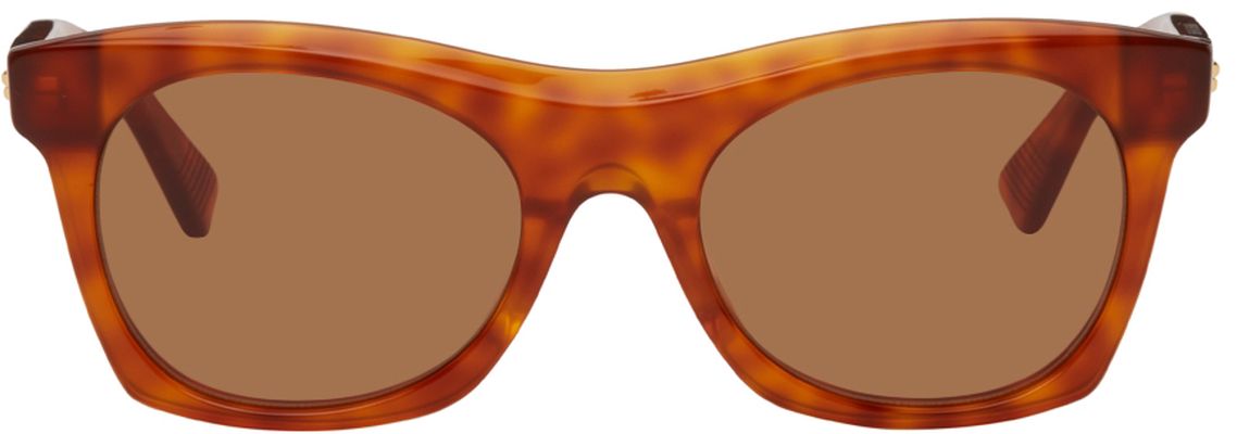 Bottega Veneta Brown Acetate Square Sunglasses