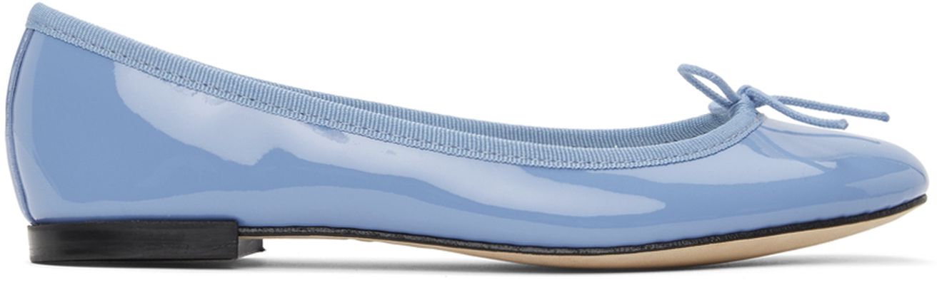 Repetto SSENSE Exclusive Blue Patent Cendrillion Ballerina Flats