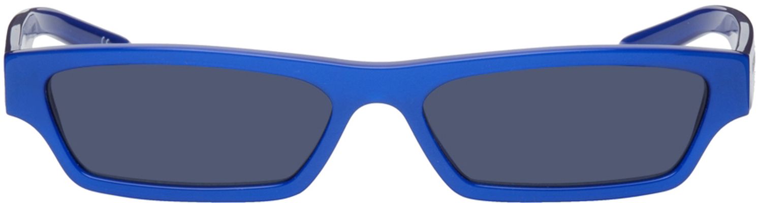 Balenciaga Blue Acetate Rectangular Sunglasses