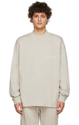 Essentials Beige Cotton Jersey Long Sleeve T-Shirt