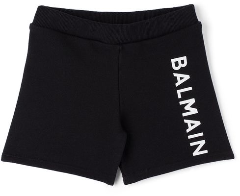 Balmain Baby Black Side Logo Bermuda Shorts