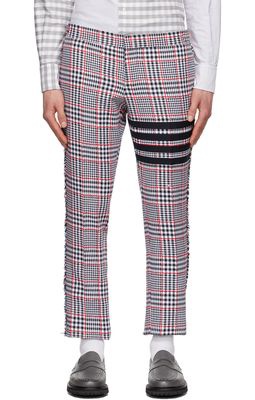 Thom Browne White 4-Bar Trousers