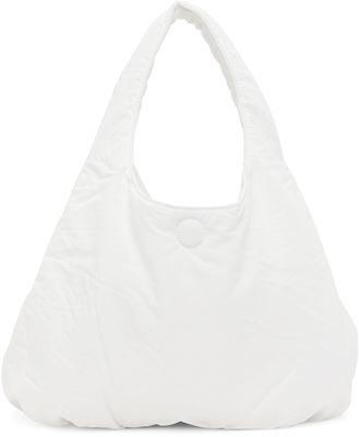 AMOMENTO White Small Padded Tote Bag